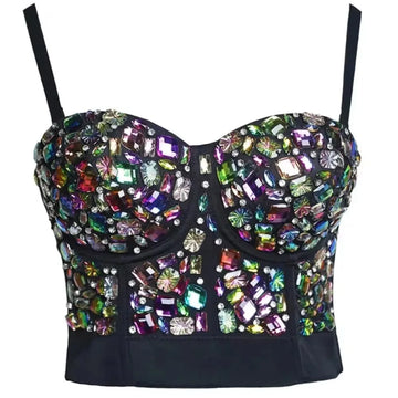 Saashi Women’s Sexy Crop Tops – Luxury Corset Tank Tops with Push Up Bralette