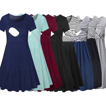 Saashi Maternity Dresses Fashion Striped Dress Clothing
