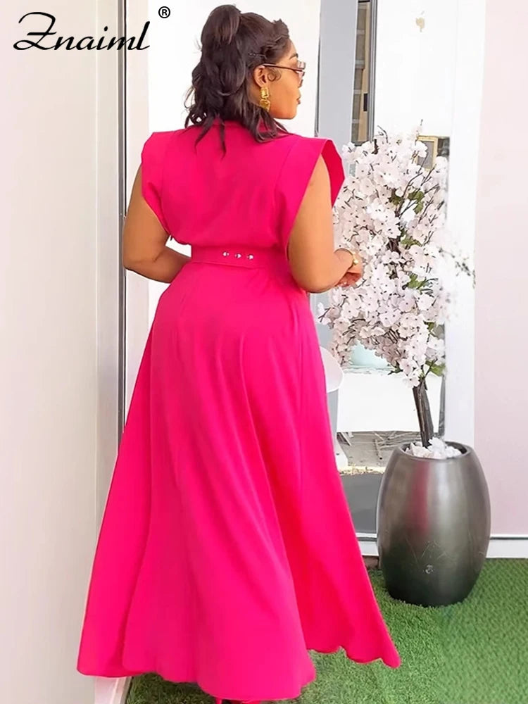 Saashi Summer Two-Piece Set with Sleeveless Top and Split Cargo Long Skirt for Women