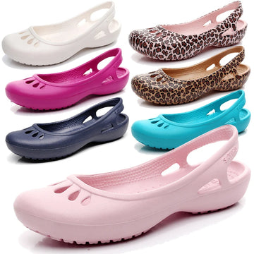 Saashi Women's Anti-Slip Lightweight Clogs, Flat-Bottom Sandals for Nurses & Beach