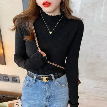 Saashi Women's Knitted Long Sleeve Pullover Sweater Casual Elegant Outerwea