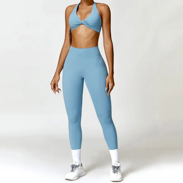 Saashi Women’s Seamless 2-Piece Yoga Set with Push Up Bra and High Waist Leggings Sexy Fitness Sportswear