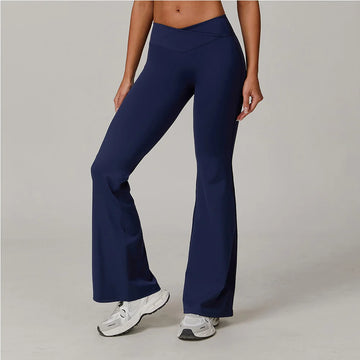 Saashi Women's High-Waist Bell-Bottoms Yoga Pants, Push-Up Fitness Leggings