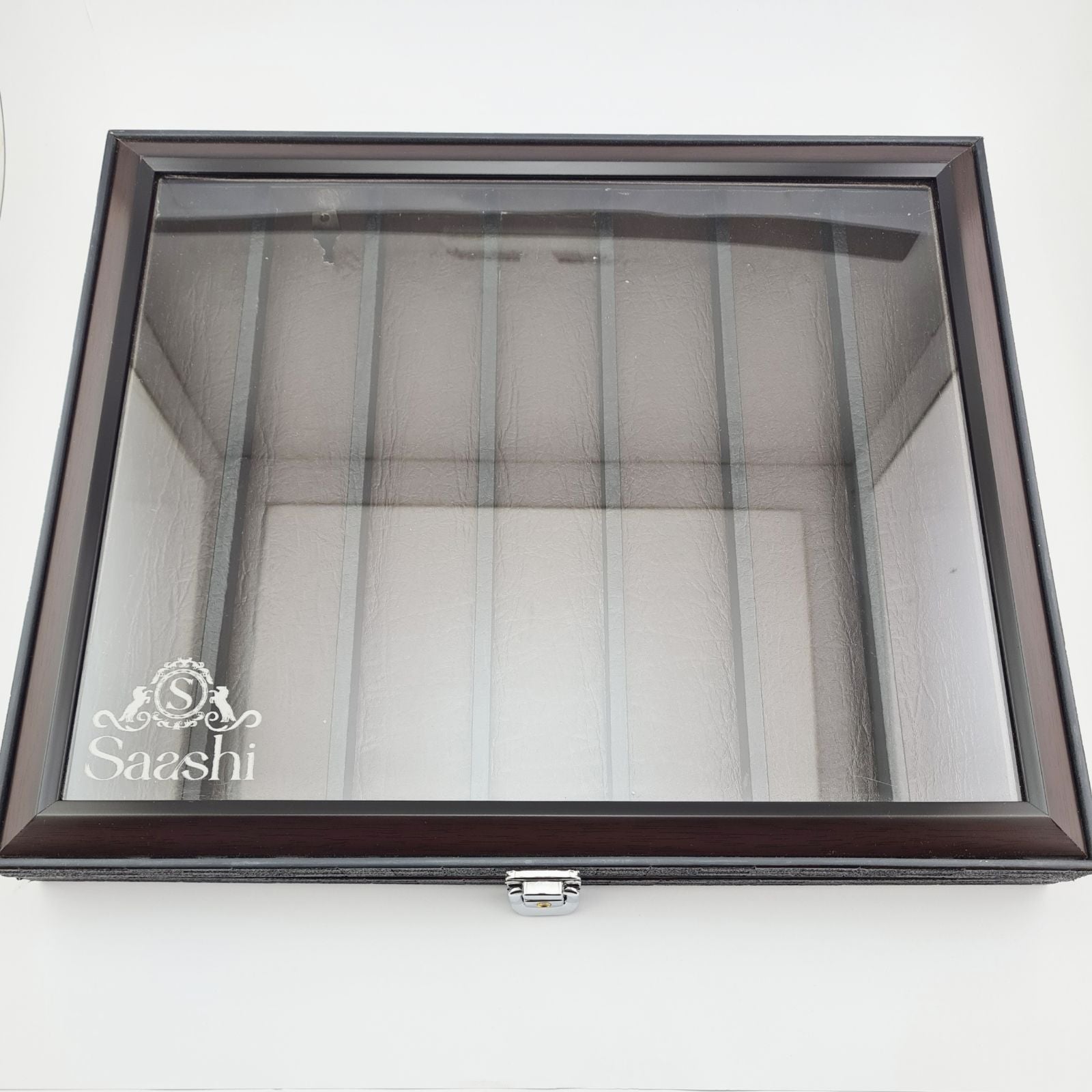 Solid Wood Display Case for Knife Collectors – Glass Top, Lockable Drawers, Walnut Finish