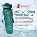 Dr. SwagFit Motivational Water Bottle, Time Marker Water Bottle, Premium Leakproof Design with Straw, Bpa-Free Thick and Durable Buckle Strap Water Bottle, Perfect for Workouts and Hiking