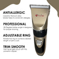 Dr. Swag Fit Professional Cordless Pet Grooming Kit, USB Rechargeable Low Noise Clipper with Detachable Blade, Ultra-Sharp Blades Rechargeable Grooming Kit, All in One Box Stress-Free Pet Grooming