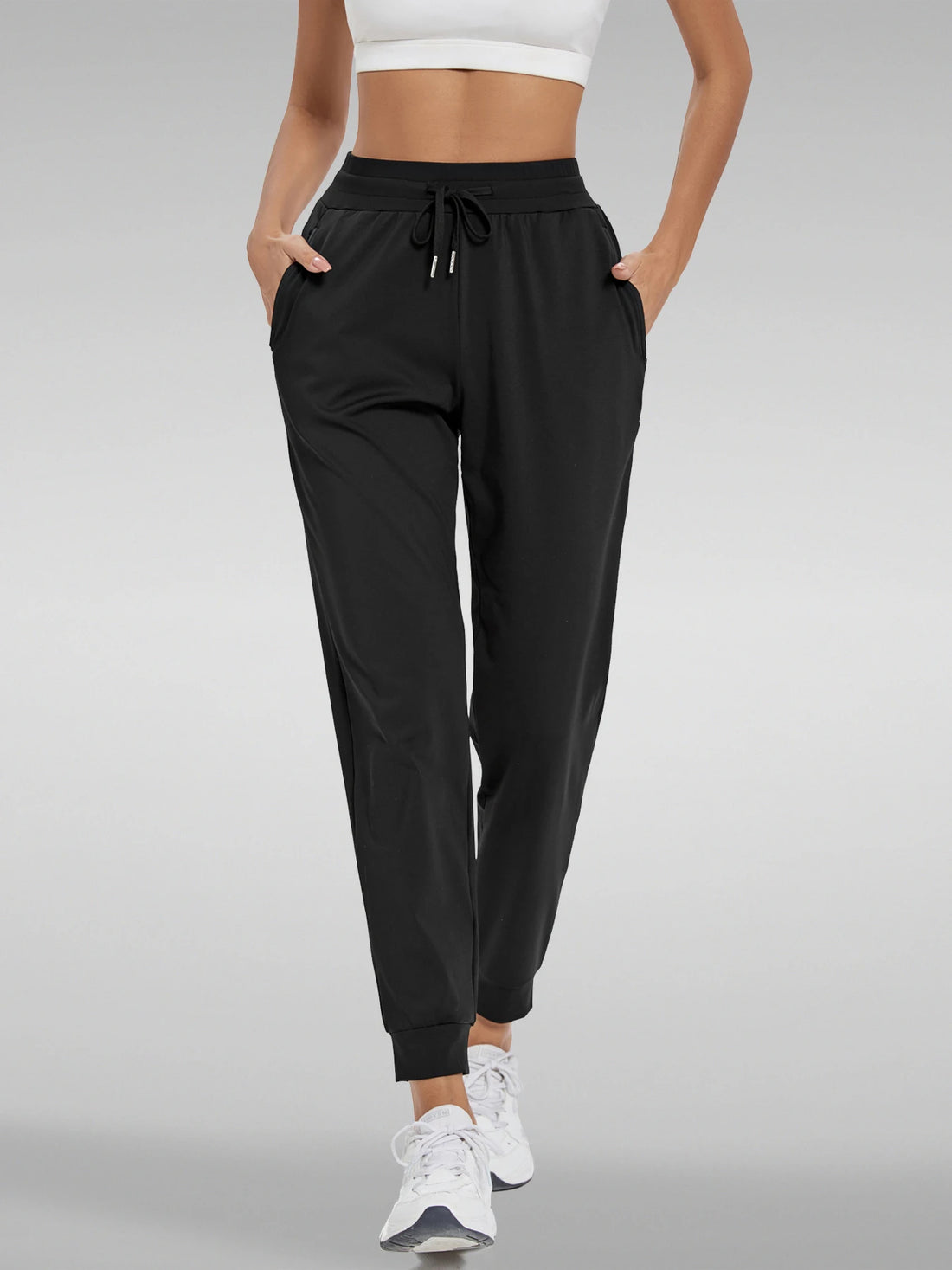 Saashi Women's High-Waisted Joggers with Pockets for Yoga, Workouts, and Lounging