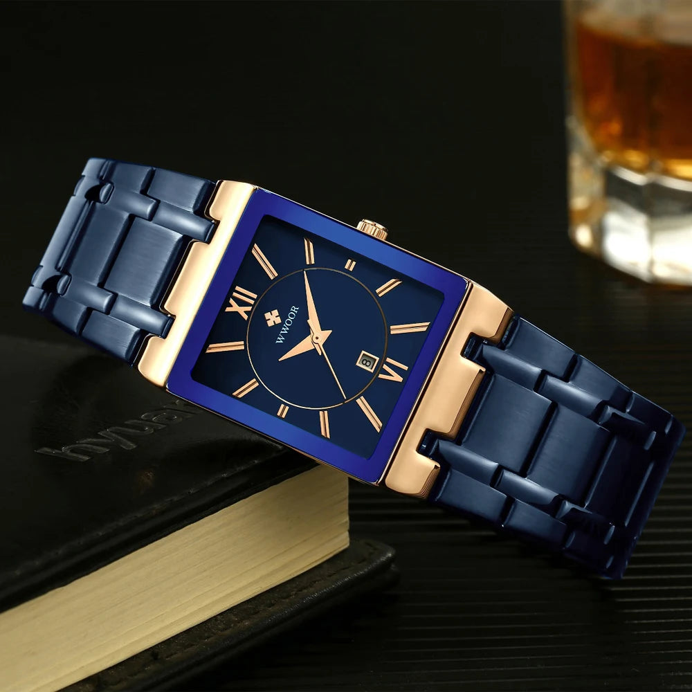 Saashi Square Blue Steel Watch