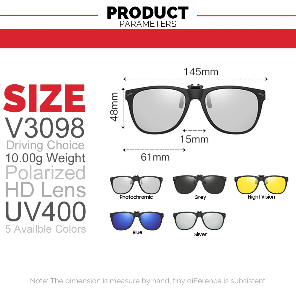 Saashi VIVIBEE Men Photochromic Polarized Flip Up Clip Sunglasses Women Driving 2026.
