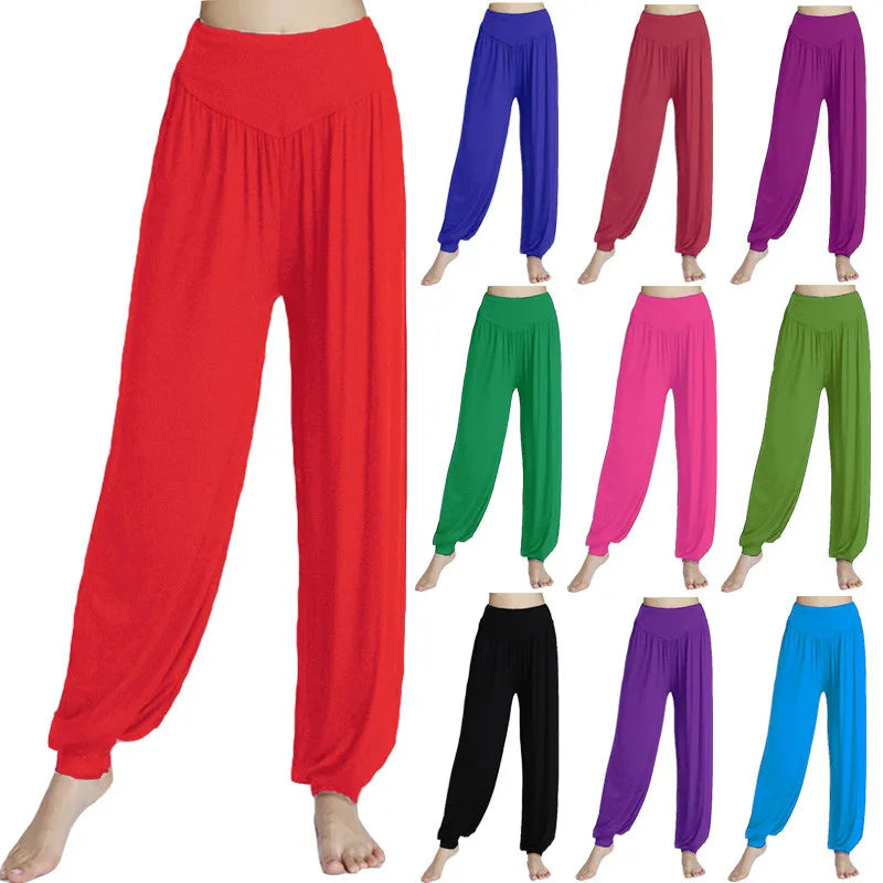 Saashi Women's Modal Dance Pants: Loose Wide-Leg Trousers for Yoga and Latin Practice