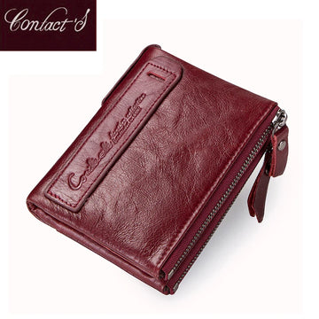 Saashi Women's Fashion Genuine Leather Bifold Card Holder Coin Purse Money Clip.