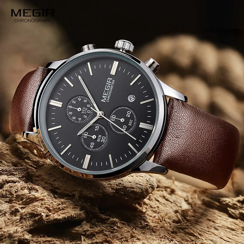 Saashi Luminous Leather Sport Watch