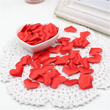 Saashi Love Confetti - 100 Silk Heart Shaped Petals for DIY, Romantic Decoration, Valentine's Day, and Weddings