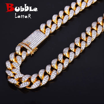 Saashi Miami Cuban Link Chain - Bubble Letter Design, Hip Hop Jewelry