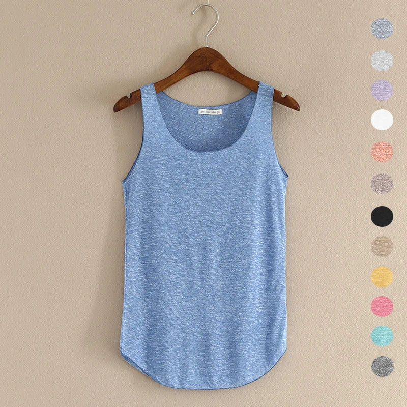 Saashi Women's Loose-Fit T-shirt, a Cotton Tank Top with a Flattering Slim Design