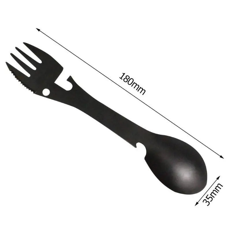 Saashi 5-in-1 Camping EDC Multi-Tool: Fork, Knife, Spoon & Opener