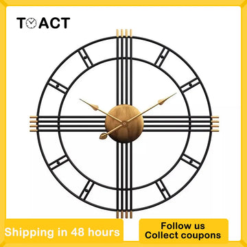50cm Wrought Iron Clock Wall Decoration Restaurant Background Decor Wall Clocks Pendant Creative Simple Home Office Ornaments