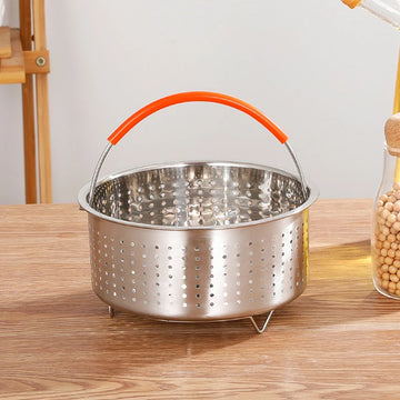 Saashi Instant Pot Stainless Steel Steamer Basket with Silicone Handle