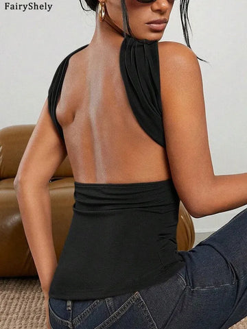 Saashi Summer Backless Strapless Top