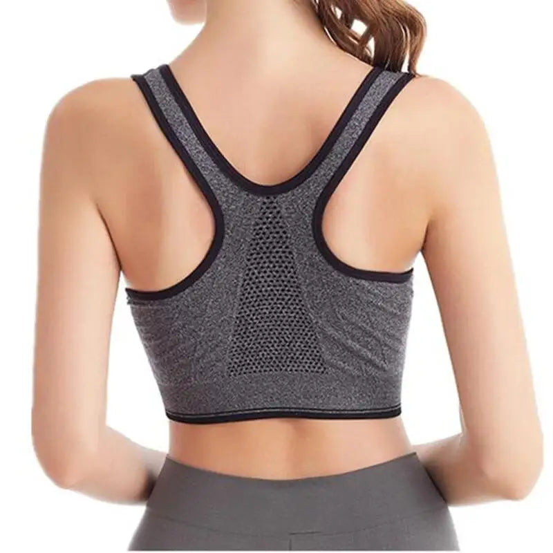 Saashi Womens Fast Dry Elastic Padded Sports Bra Solid Color Breathable Gym Running Yoga Fitness Top