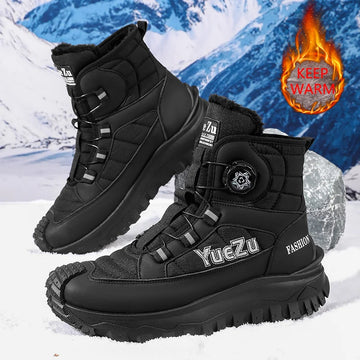 Saashi New Winter Oversized Men's Boots Waterproof Cold Resistant Plush Warm Snow.