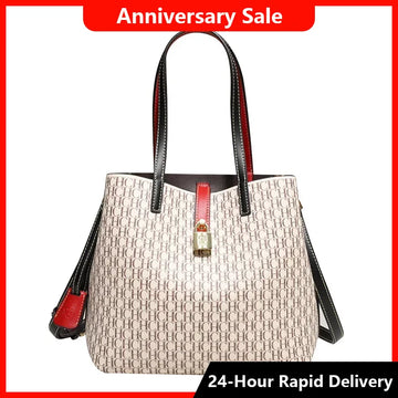 Saashi Women's CH Large Capacity High-end Versatile PU Letter Printed Crossbody Bag