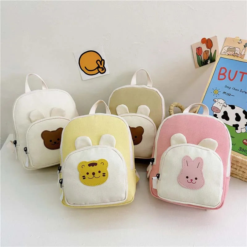 Saashi Korean Canvas Kids Backpack Kawaii Children's Handbags Girl Kindergarten Boy.