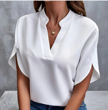 Saashi Summer V-Neck Short Sleeve Top