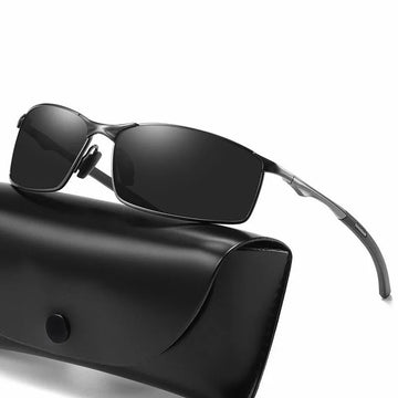 Saashi Rectangle Metal Frame Polarized Sunglasses Men Brand Designer Color Changing Driving.