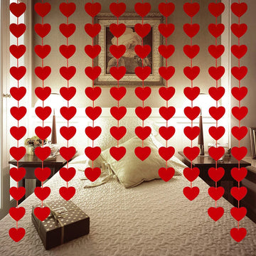 Saashi Love Garland - Red Hearts String Curtain Set