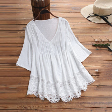 Saashi Plus Size Oversized T-Shirt for Women 3XL 4XL Solid Color Short Sleeve Blouse Top