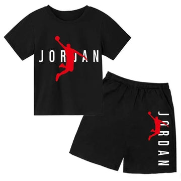 Saashi Boys Letter Print T-Shirt & Shorts Set – Fashionable Casual Summer Outfit
