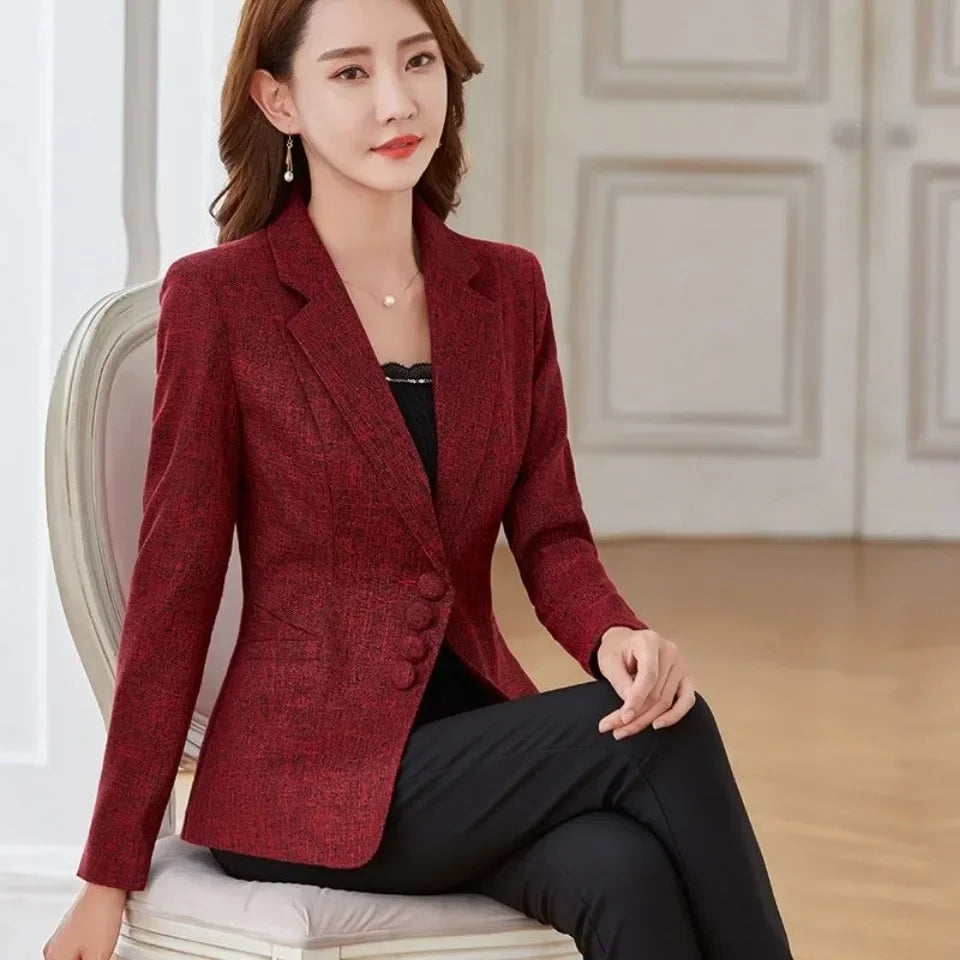 Saashi Women's Slim Single Breasted Office Lady Business Formal Work Suit Blazer.