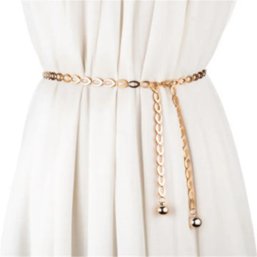 Saashi Women's New Jewelry Dress High Waist Metal Gold Chain All-Match Party Belt.