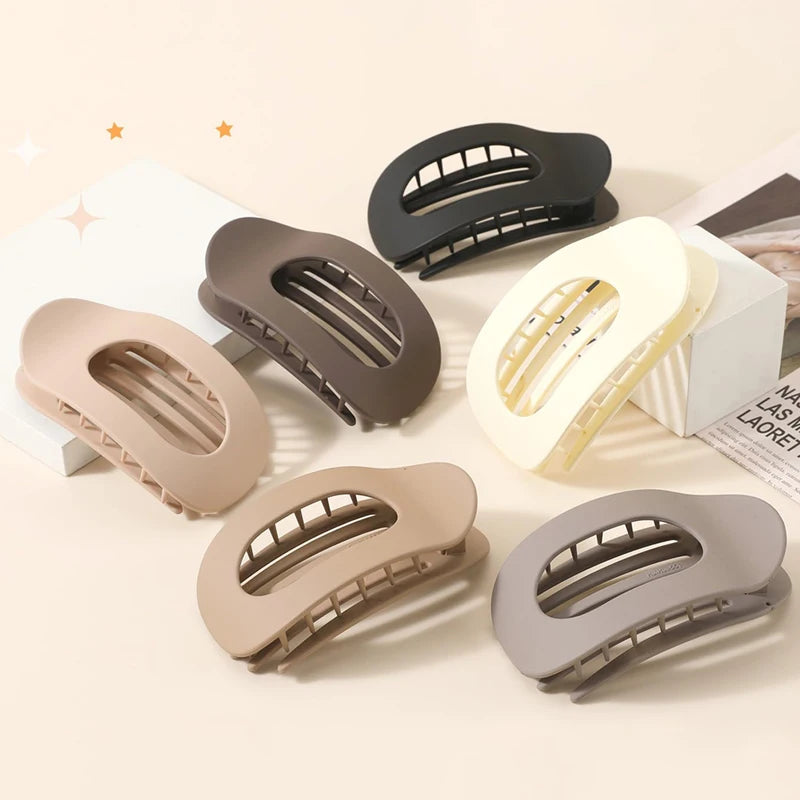 Saashi Fashion Oval Flat Hair Clips Women Design Leopard Large Acrylic Accessories.