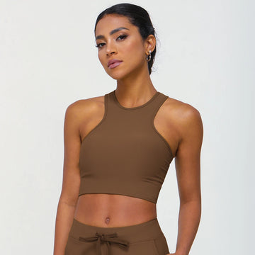 Saashi Cross-Back Ribbed Fitness Top