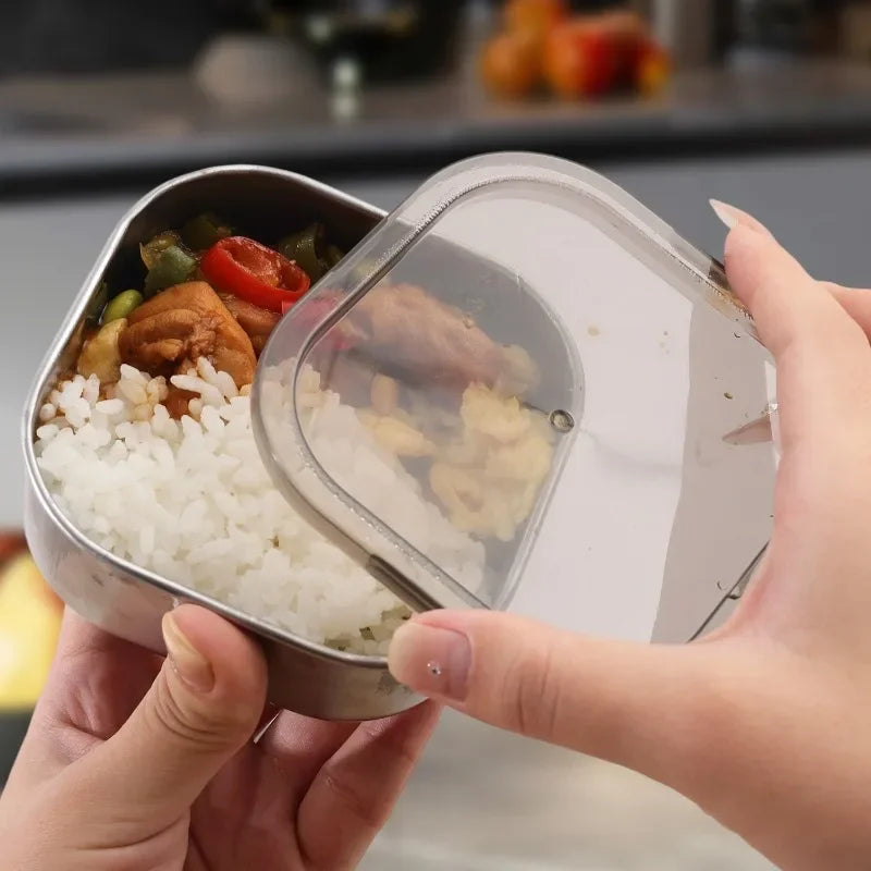Saashi Stainless Steel Food Storage Containers Square Leakproof Refrigerator Fruit Vegetable Fresh.