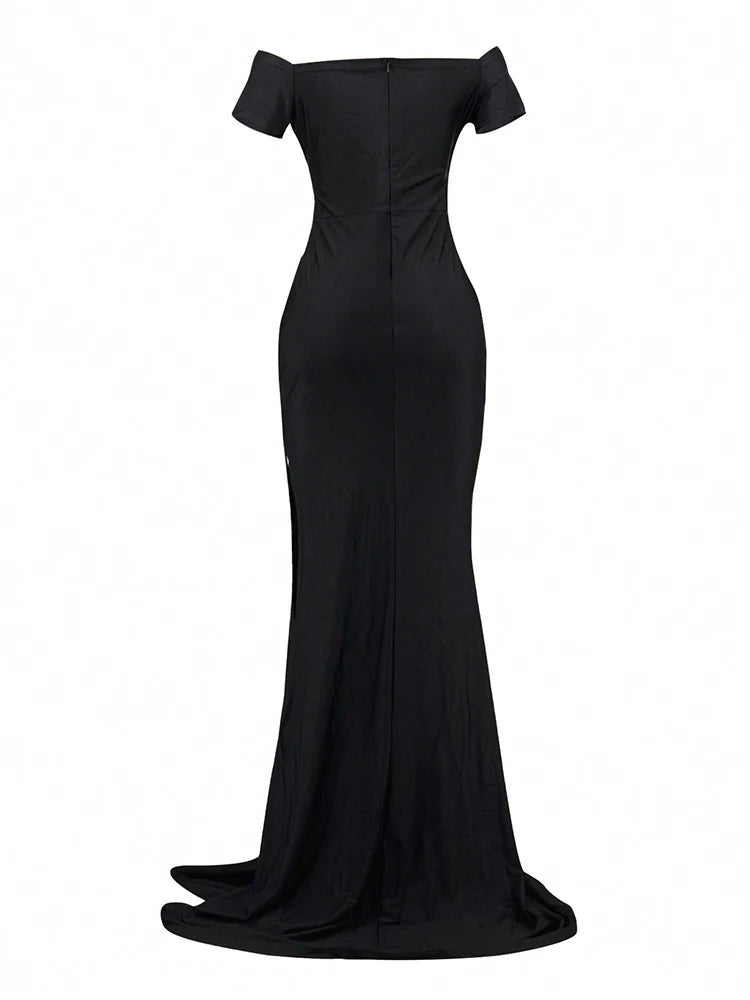 Saashi High Slit Evening Maxi Dress