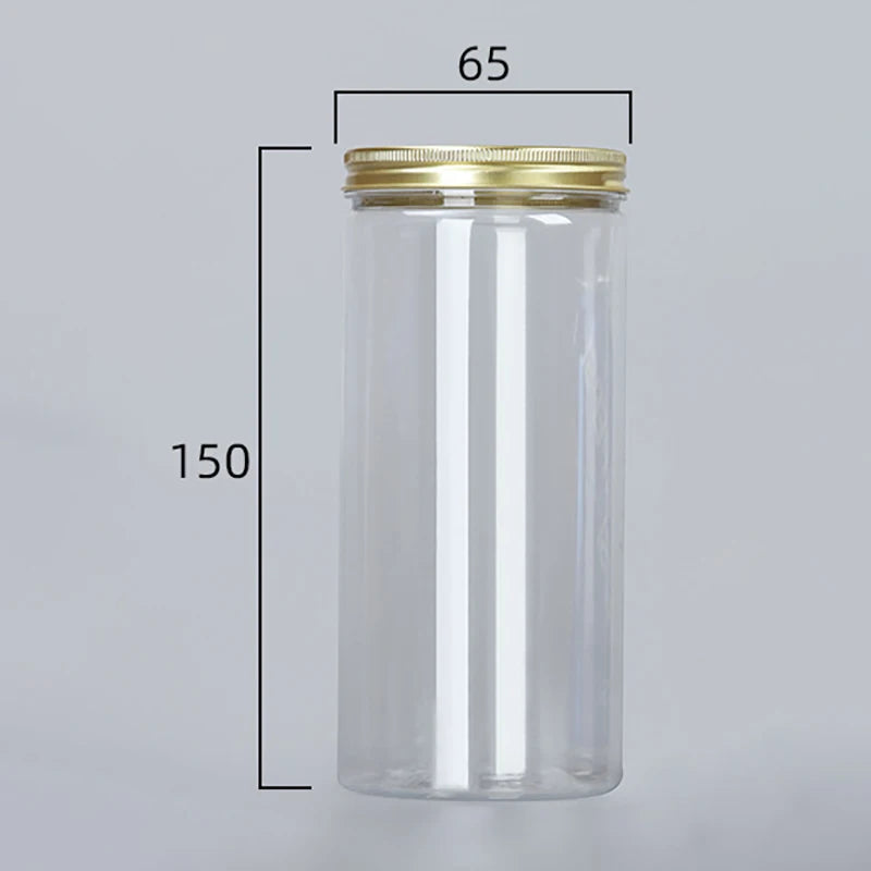 Saashi 15 Sizes Clear Plastic Jar Pink Aluminum Lids Empty Face Cosmetic.
