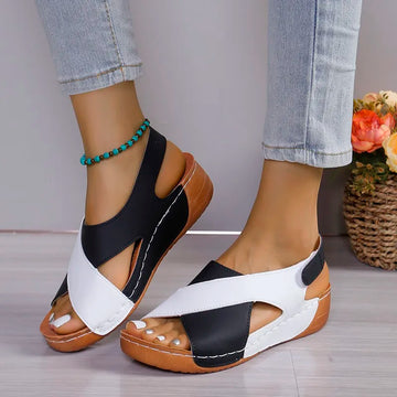Saashi Contrast Wedge Summer Sandals