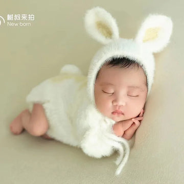 Saashi Rabbit Full Moon Photography Props: Newborn Baby Clothes for Home Photos