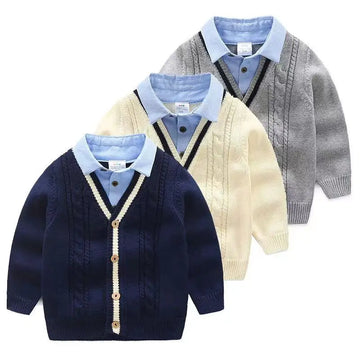 Saashi England Style Knitted Handsome Sweater for Baby Kids Boys