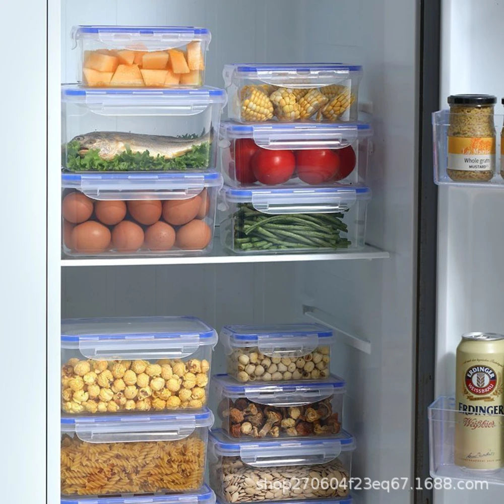 Saashi Food-grade Kitchen Refrigerator Crisper Microwave Heat-resistant Plastic Lunch Fruit Storage.