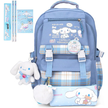 Saashi Cute Cartoon School Backpack with Lunch Bag for Girls Kids and Daily Use