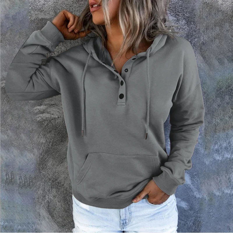 Saashi Loose Drawstring Hooded Sweatshirt