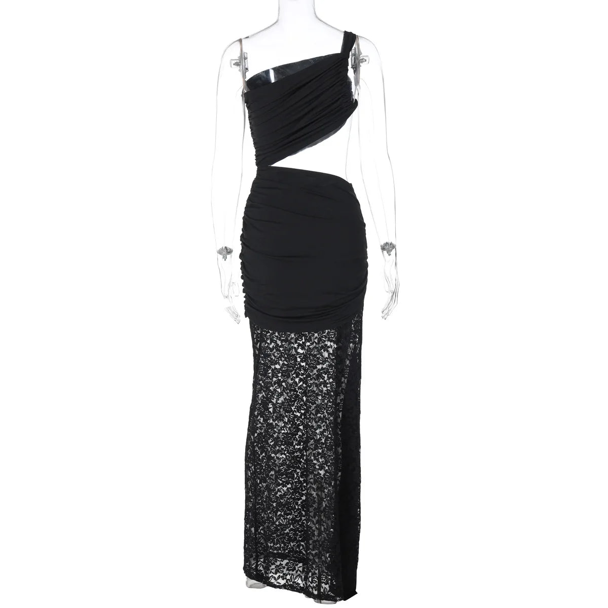Saashi Ladies Summer Two-Piece Set with Sleeveless Backless Crop Top and Side Slit Long Skirt