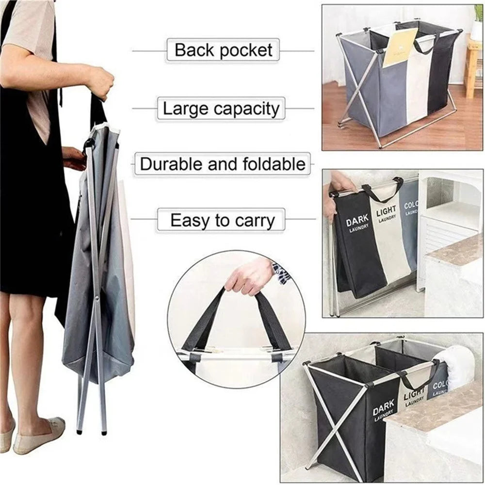 Saashi Multi-Compartment Laundry Basket (1–3 Grids)