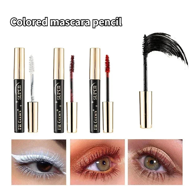 Saashi 14 Color Mascara Thick Curl Waterproof Non-smudding Stage Makeup Natural Purple.