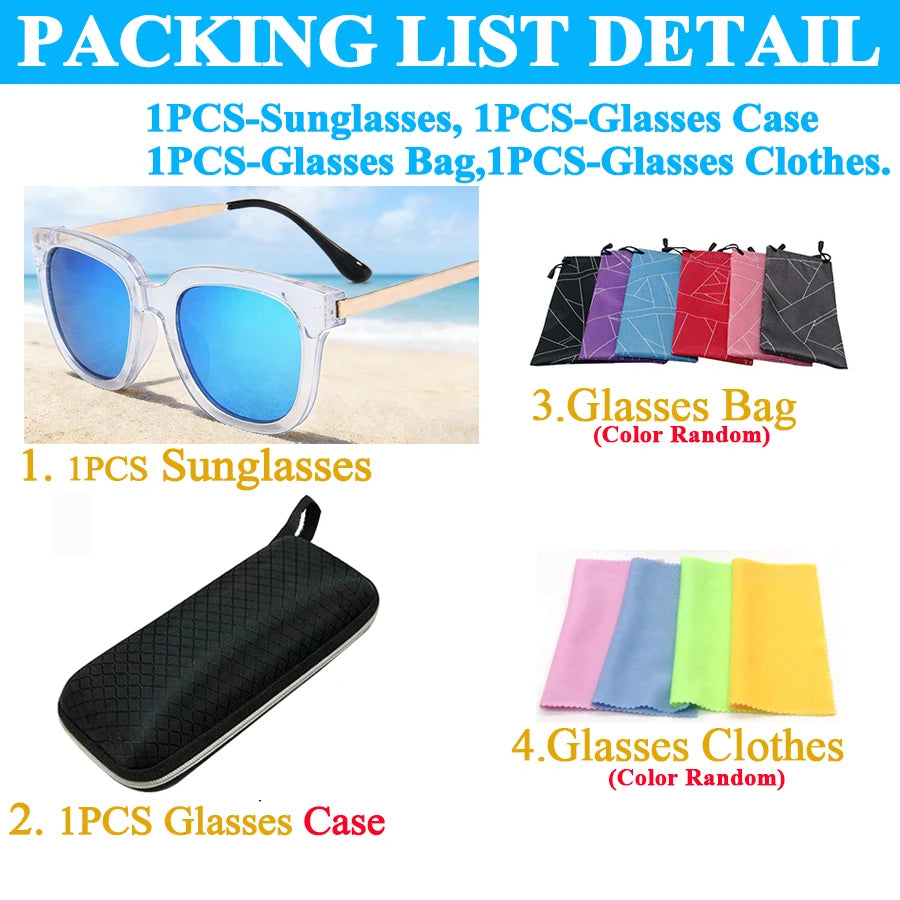 Saashi Sunglasses Men Classic Oversize Frame Square Luxury Brand Drive Hiking Cycling.