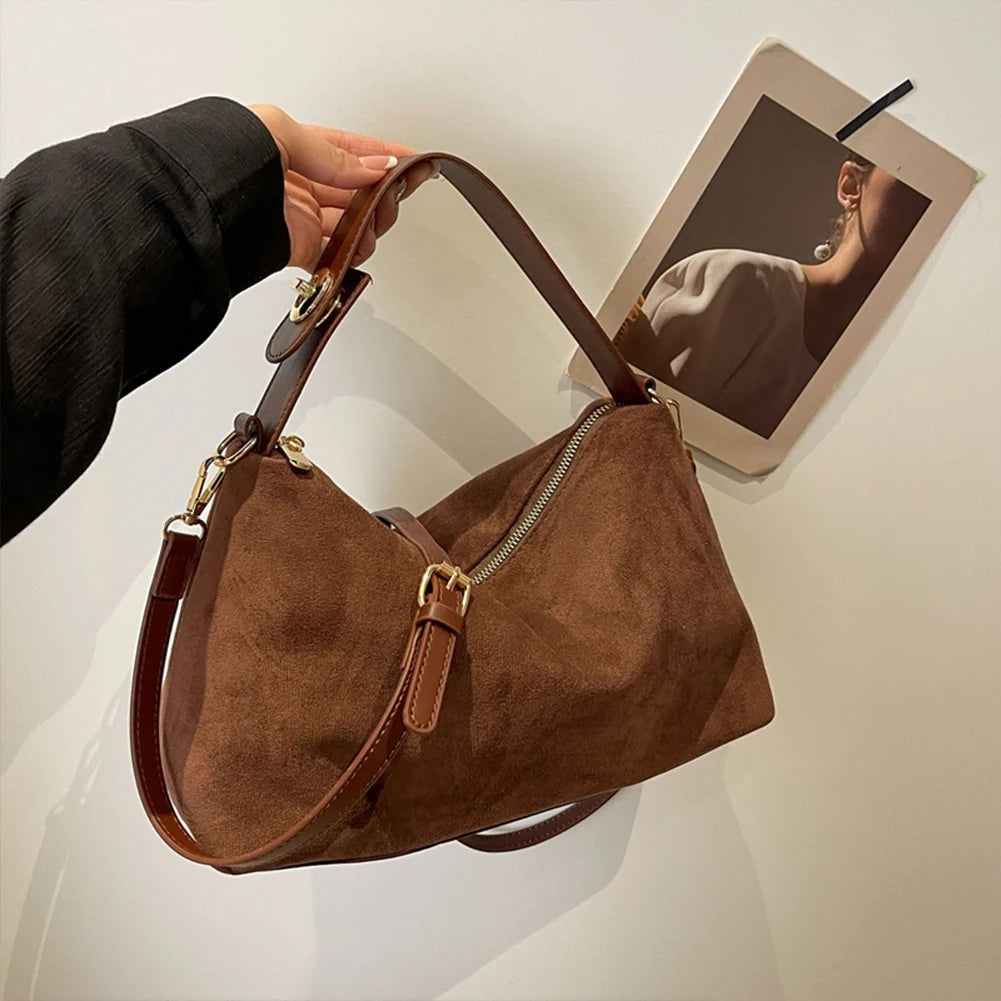 Saashi Large Matte Suede Tote Bag